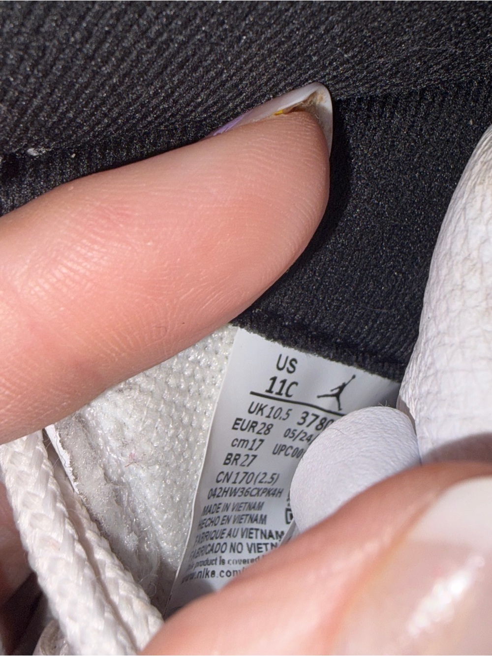 Jordan Kids White and Black High-Top Sneakers with Gold Jumpman - Picture 4 of 4
